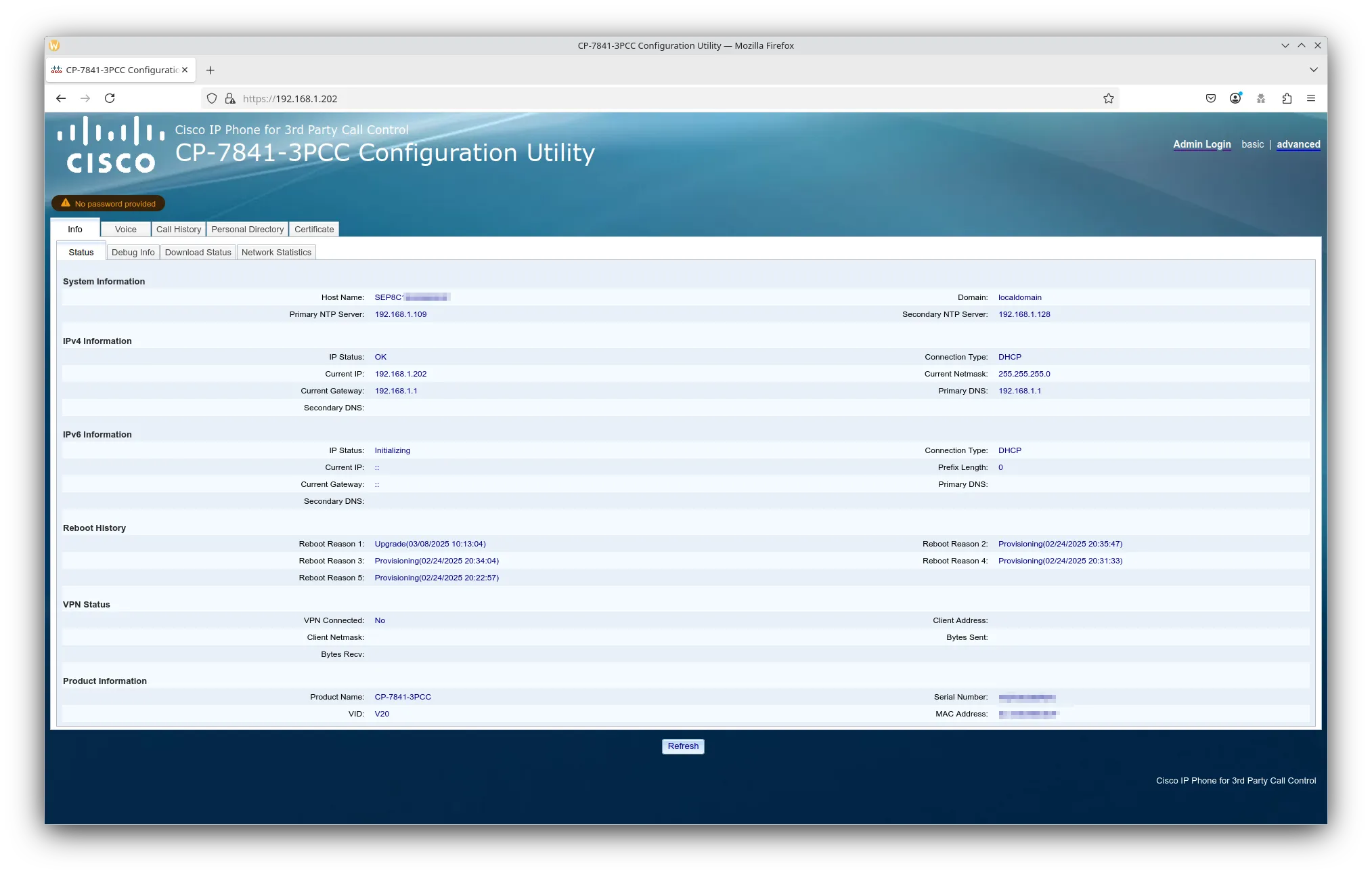 Cisco 7841 3PCC configuration utility